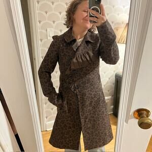 Rebecca Taylor Leopard Print Coat Small